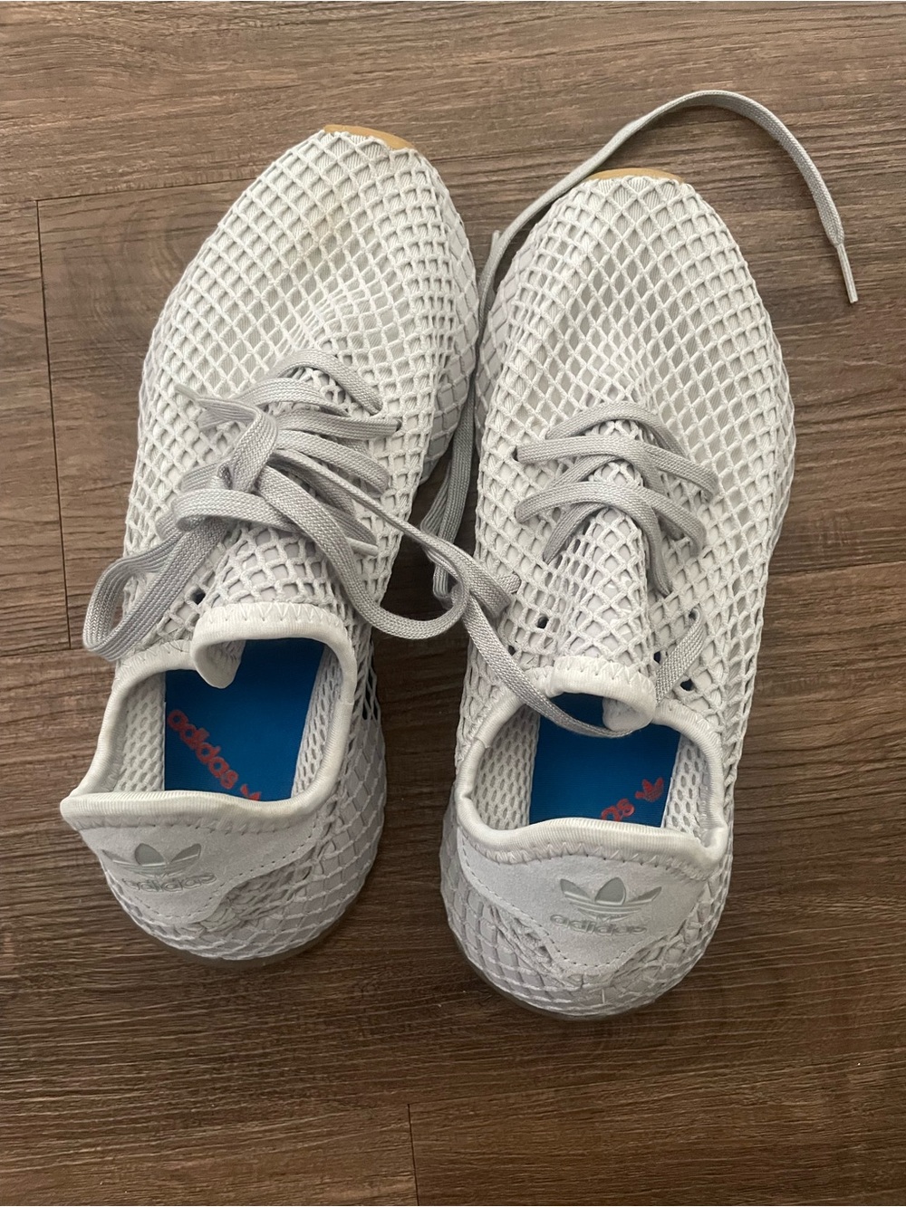 adidas Kids White Grey Mesh Sneakers
